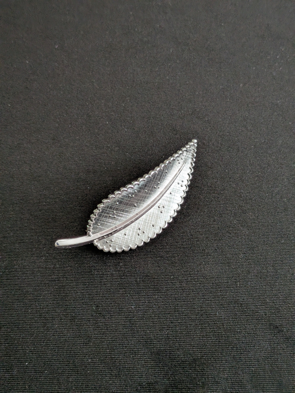 West Germany Silver Tone Leaf Brooch Pin - Elegant Women's Jewelry